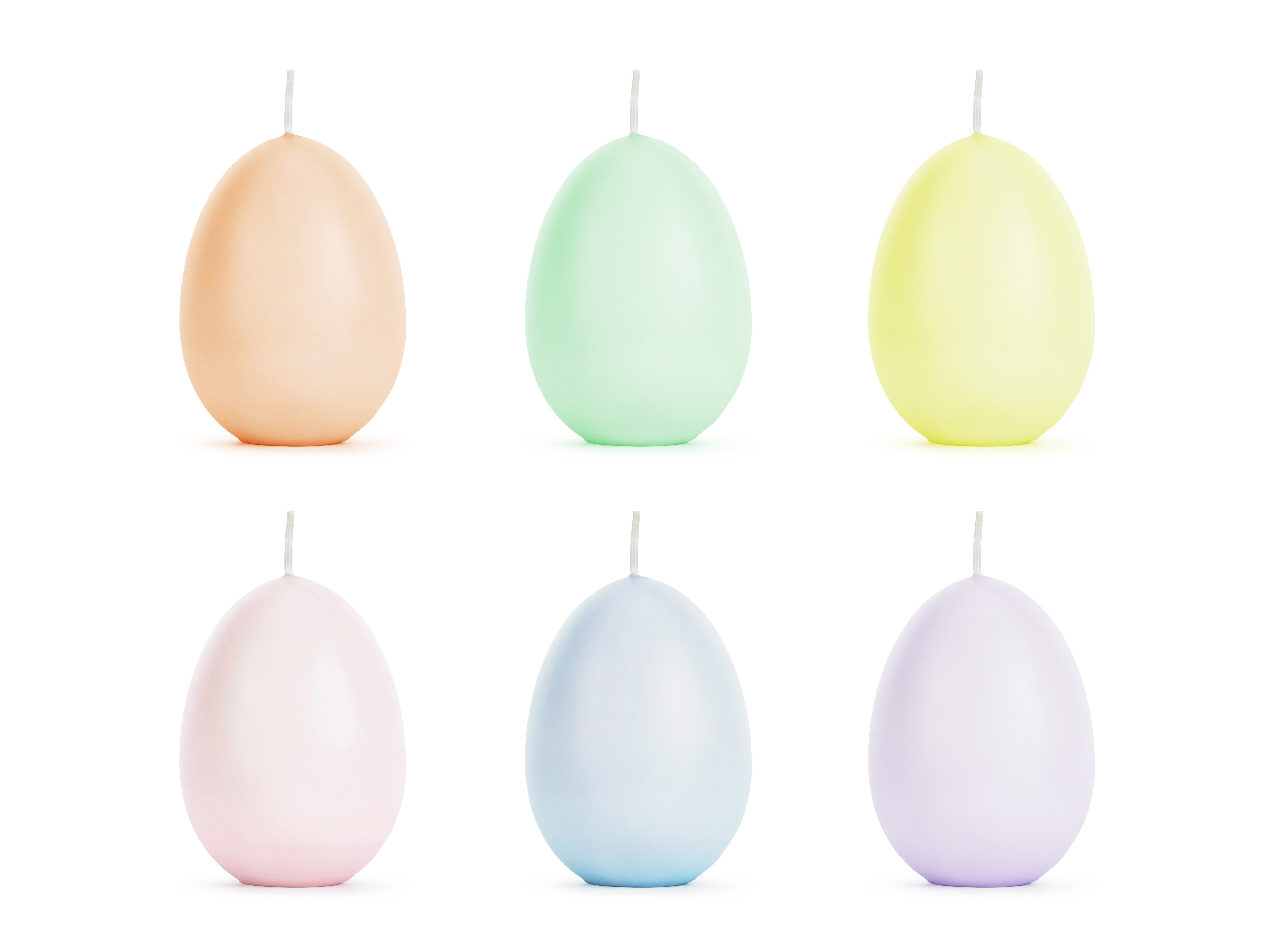 partydeco Geburtstagskerze Свечи Eierform Pastellfarben, 7 cm - 6 Stk.