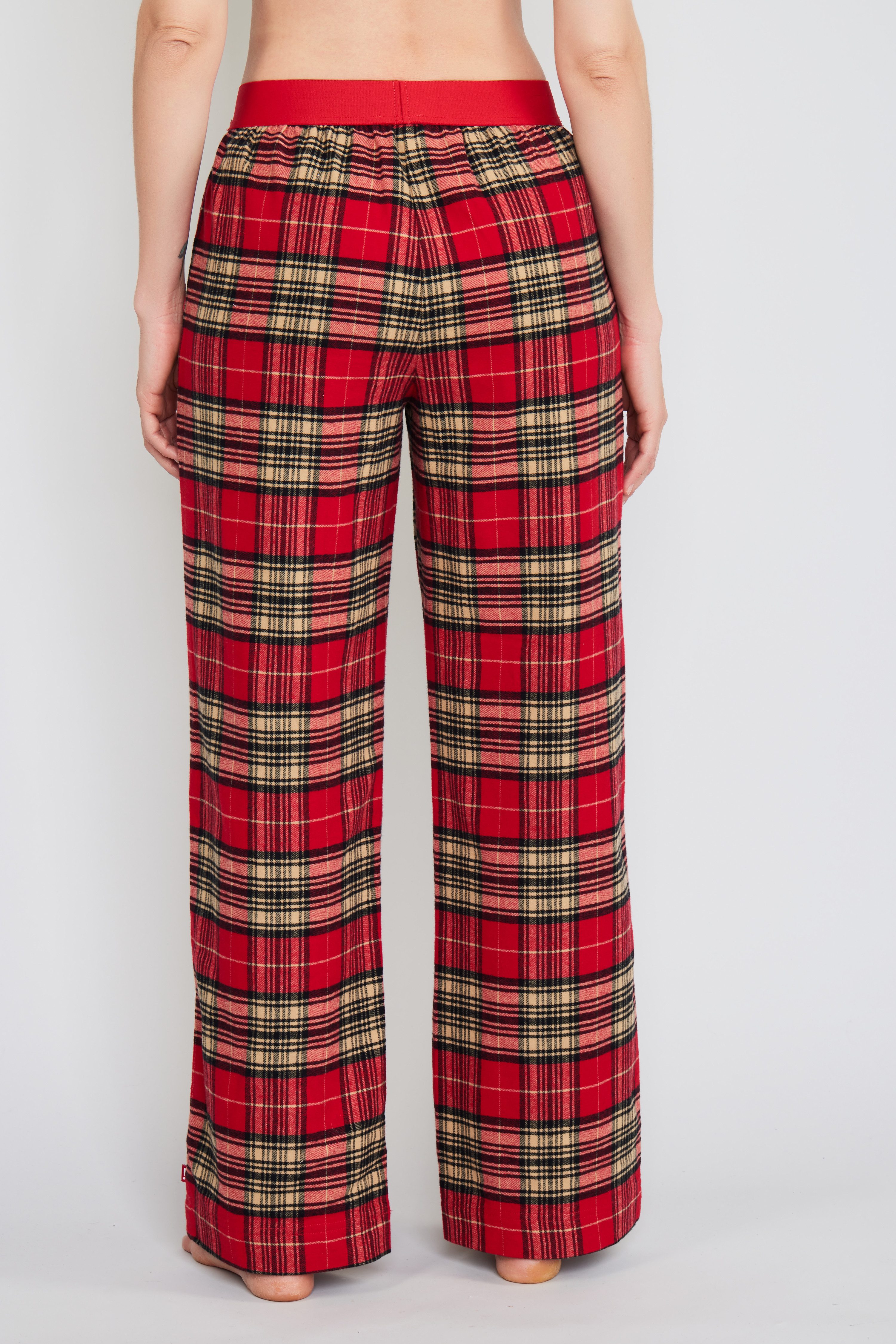 Joop Jeans Pyjamahose After Dark (JOOP! Jeans) Karo-Design, Fleece-Qualität, weites Bein, elastischer Logo-Bund