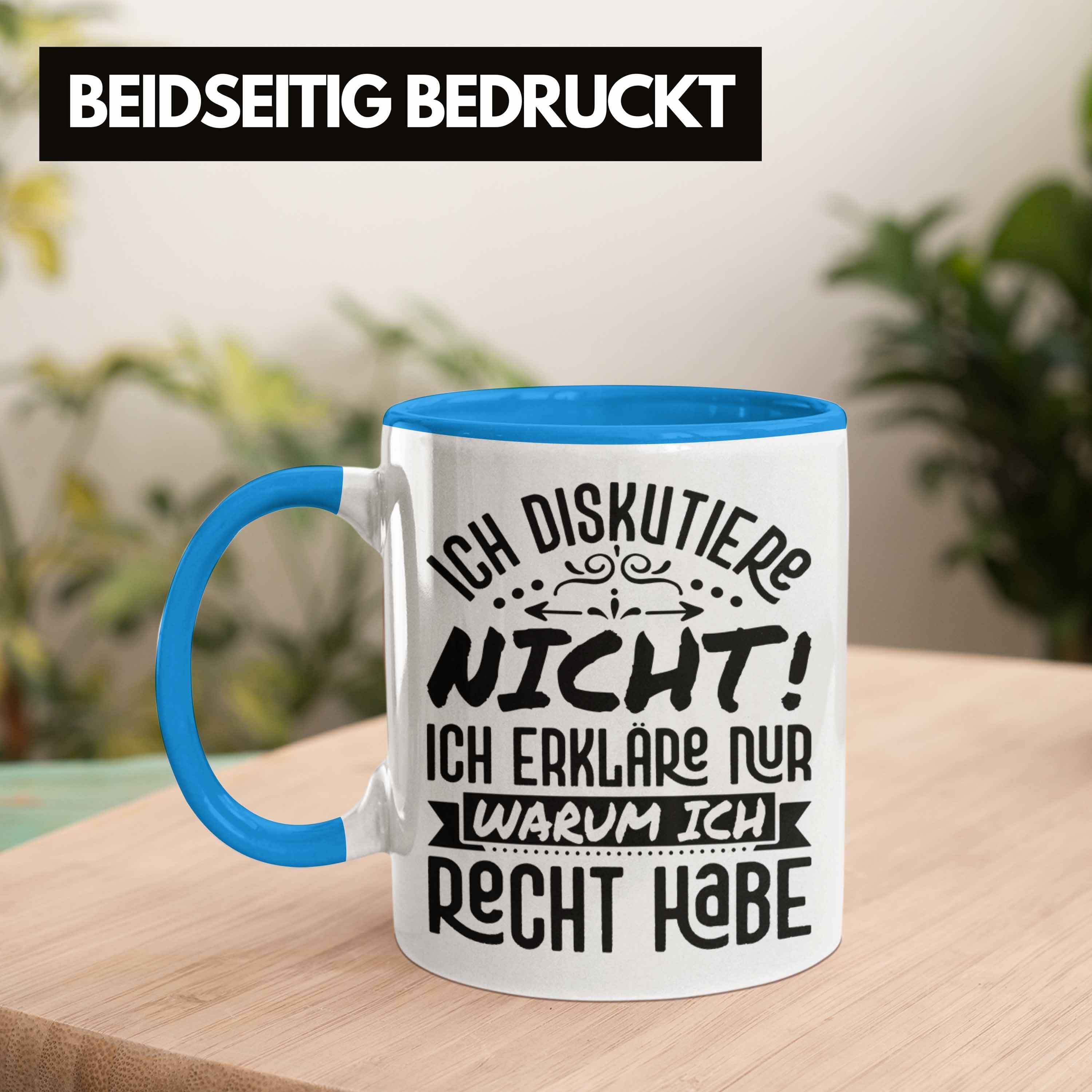 Erkläre Nicht Tasse Waru Trendation Ich Blau Geschenkidee Mathe-Lehrer Ich Diskutiere Tasse