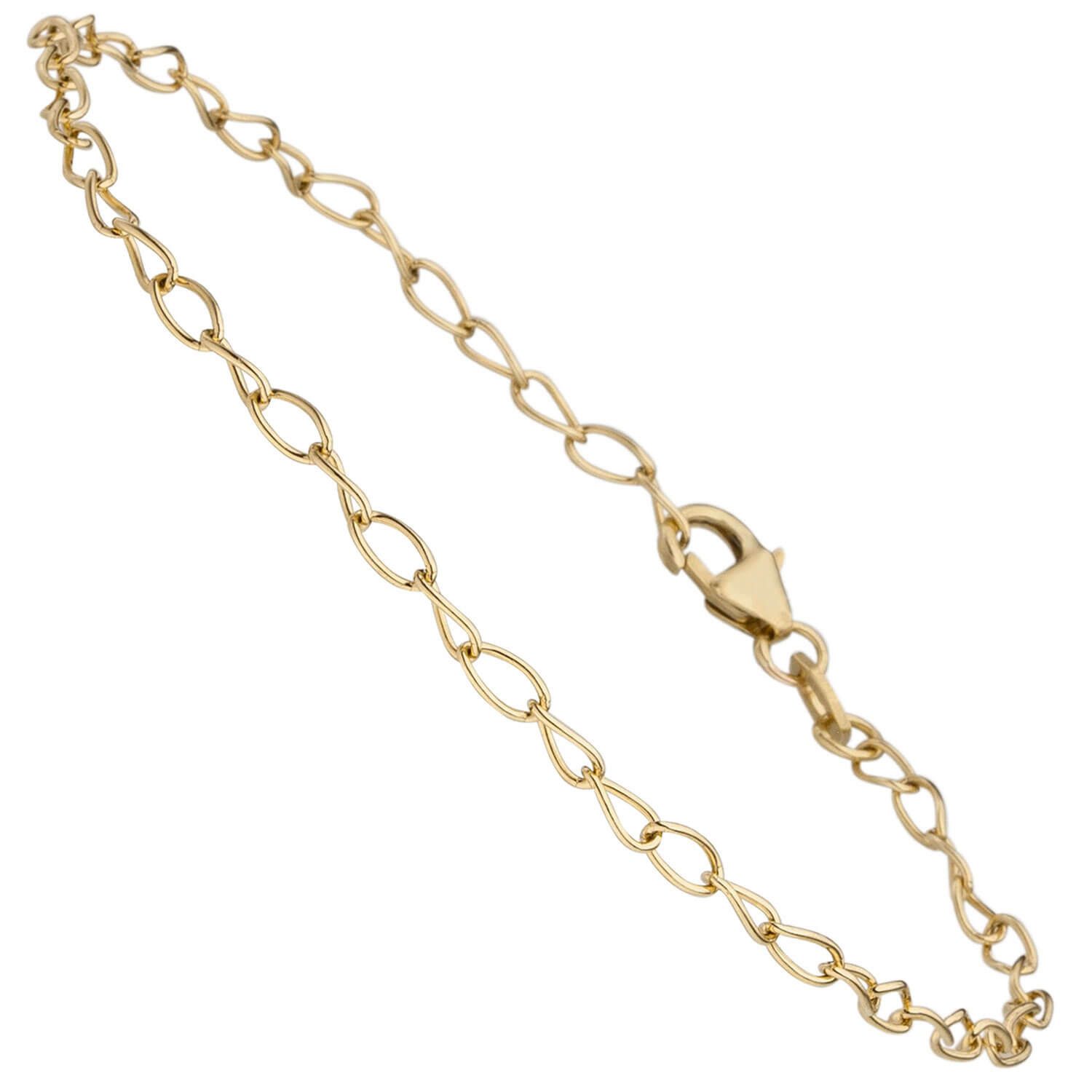 Schmuck Krone Silberarmband 2,3mm Weit-Ankerarmband aus 375 Gelbgold 19cm, Gold 375