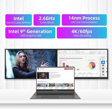 TECLAST Notebook (Intel Celeron N4120, UHD Graphics 600, 256 GB SSD, 8GB RAM 256GB ROM, Windows 11 Intel N4120 2.6GHz USB*2 Metall-Gehäuse)