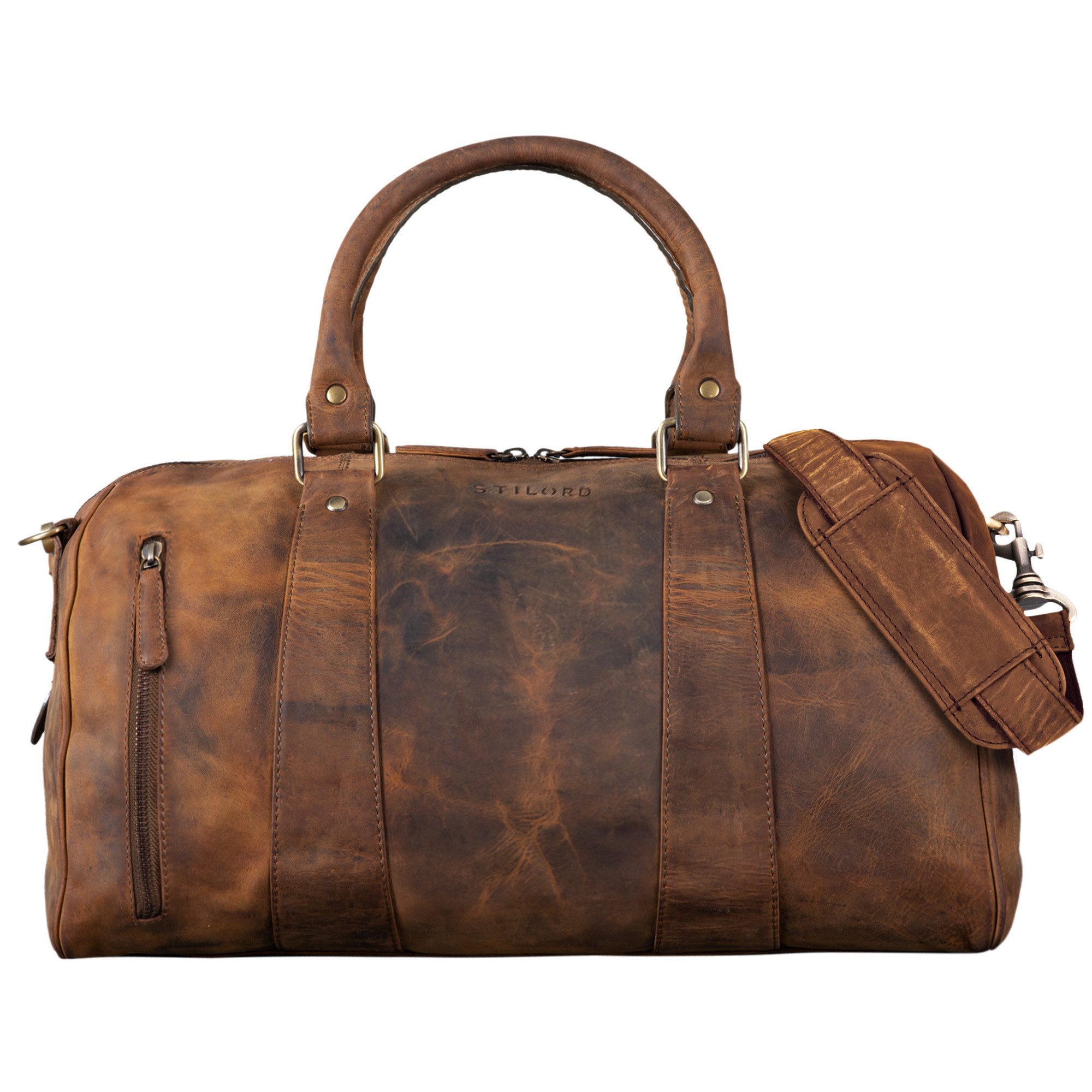 STILORD Weekender "Keanu" Weekender Leder Vintage Handgepäck Reisetasche Echtleder