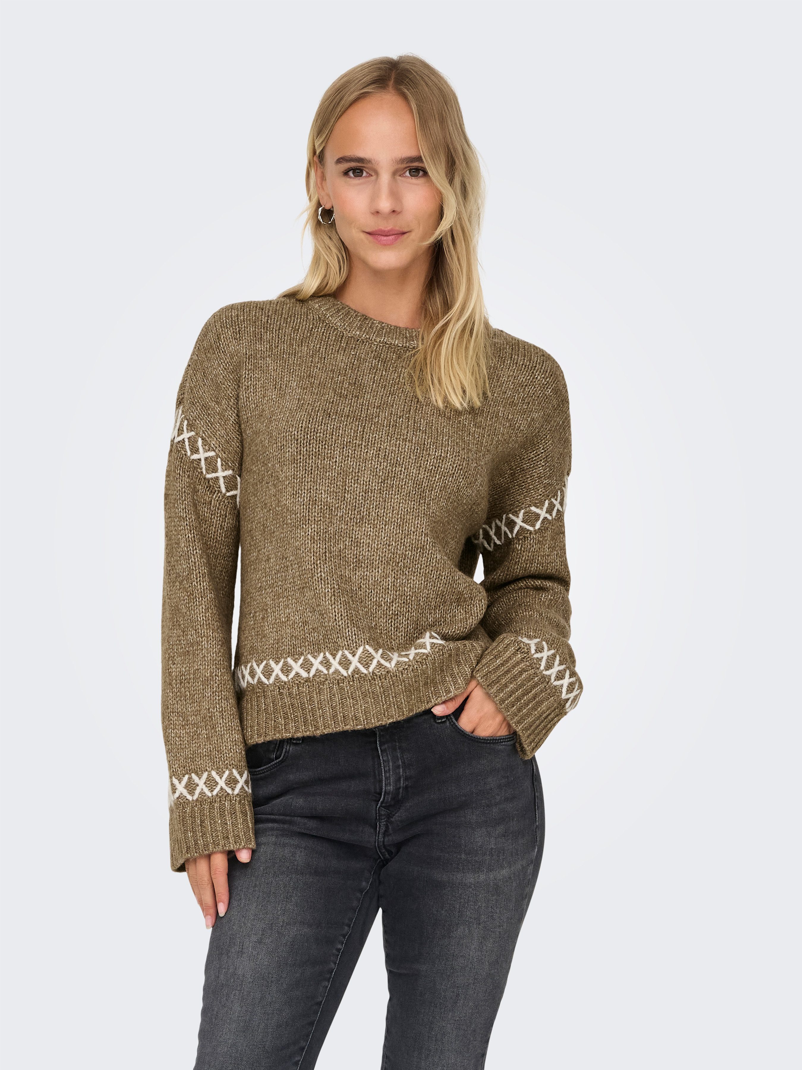 ONLY Rundhalspullover ONLAMANDA LIFE LS O-NECK günstig online kaufen