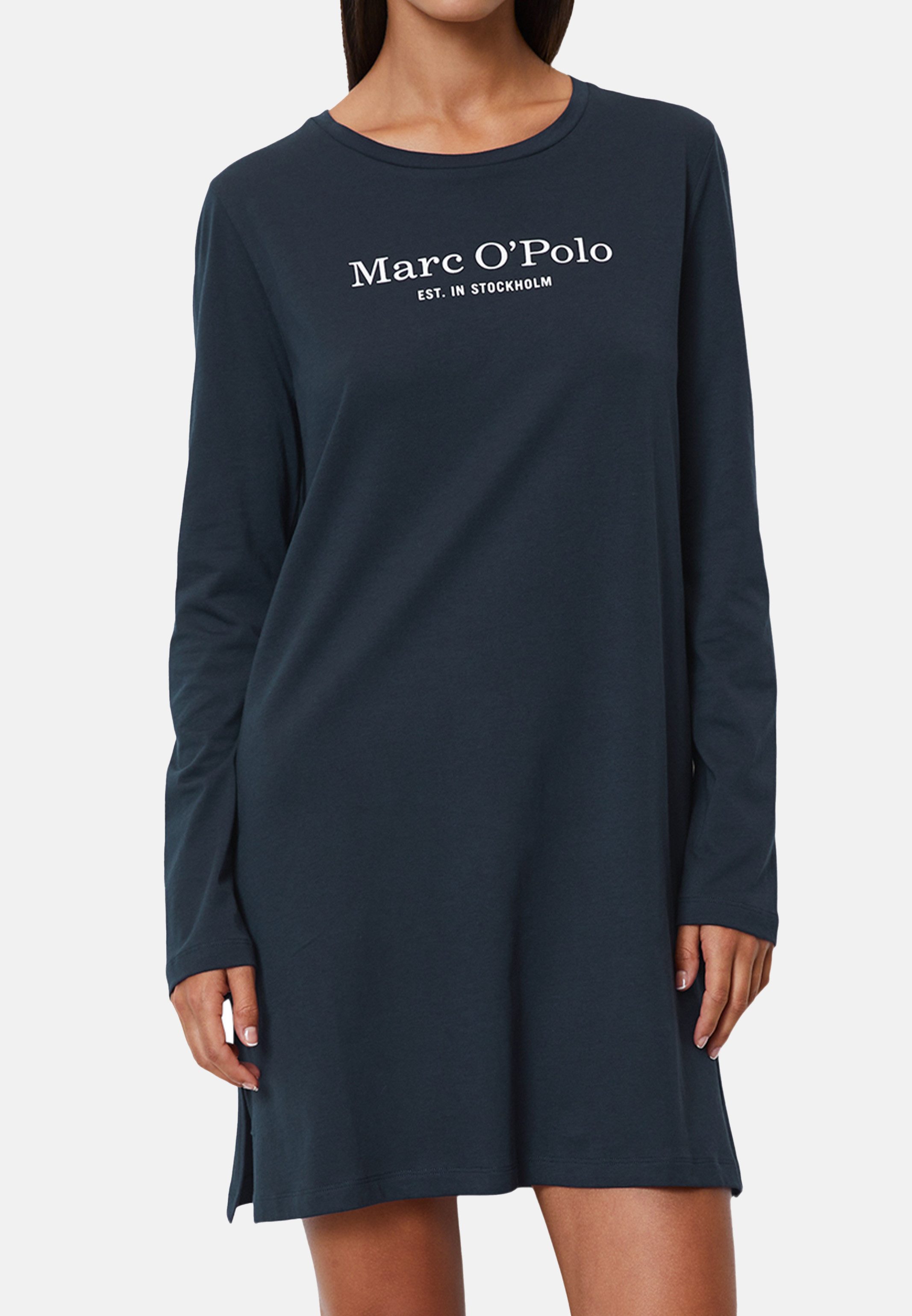 Marc O'Polo Nachthemd Organic Cotton (1-tlg) Nachthemd - Baumwolle - Atmungsaktiv - Mit Logo-Print auf der Brust