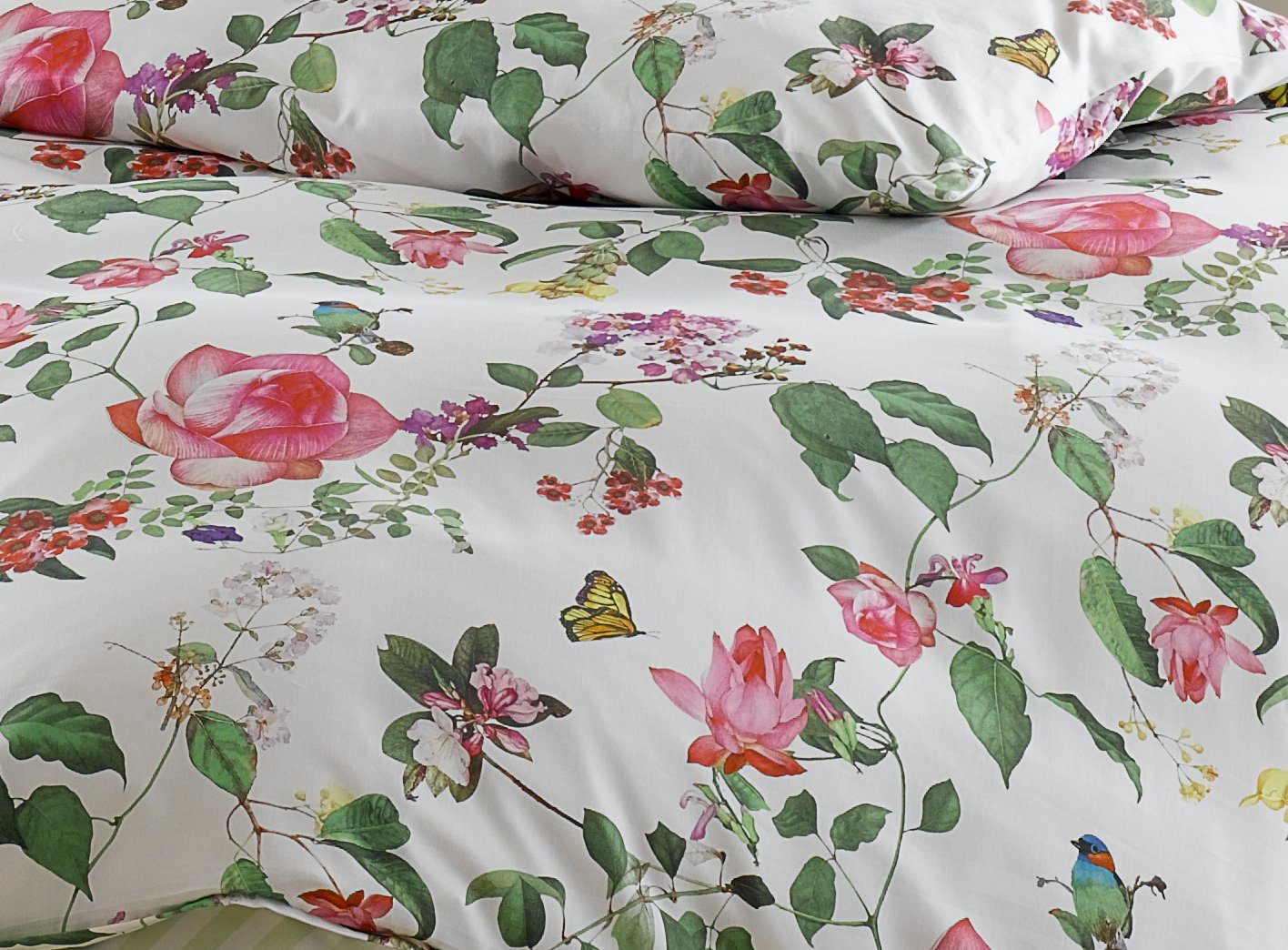 BETTWAESCHE-MIT-STIL Bettwäsche Mako Satin Blumen Bettwäsche günstig online kaufen