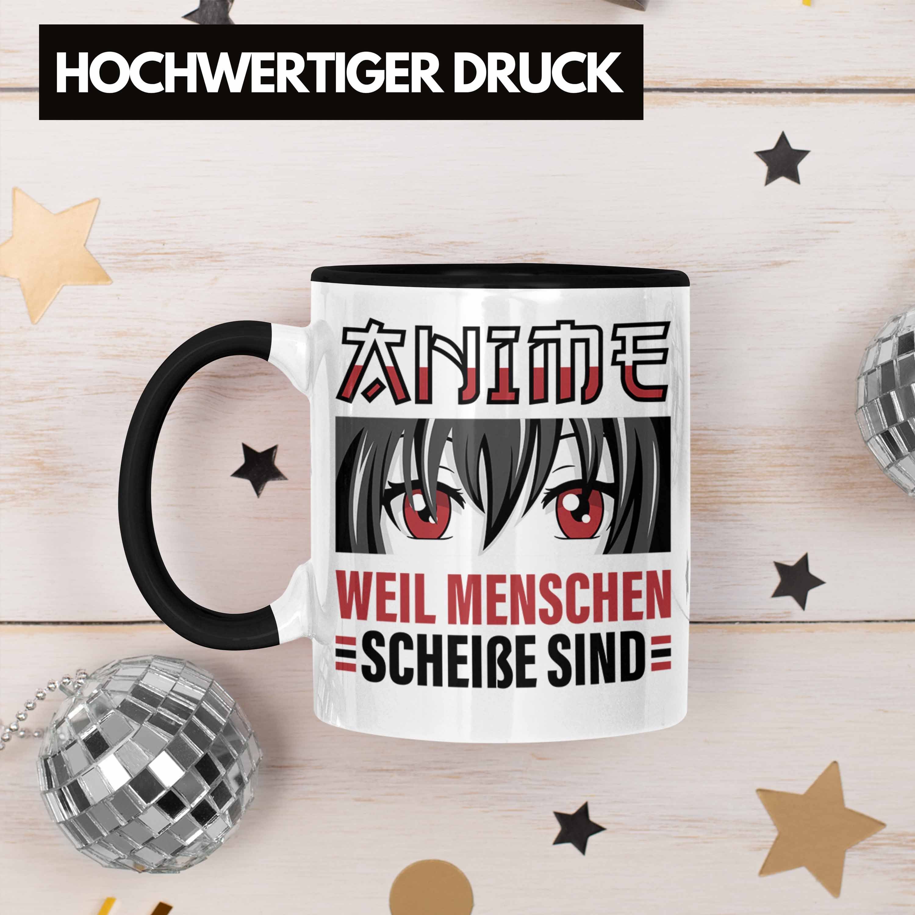Trendation Spruch Tasse Anime Kaffeetasse Schwarz Geschenk Tasse TRENDATION