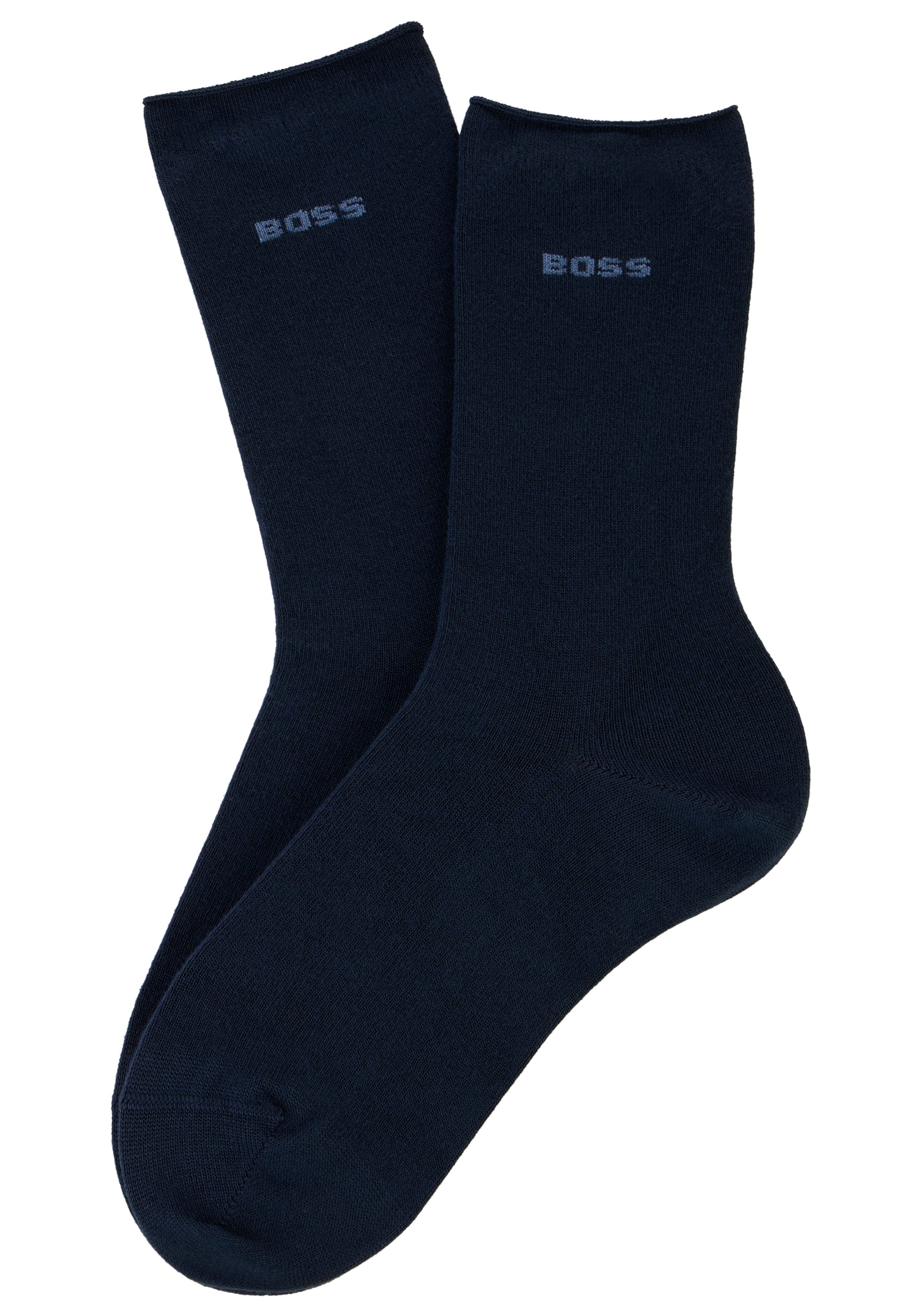 BOSS Socken (2-Paar) mittelhoch, verstärkte Zehen- und Fersenpartie
