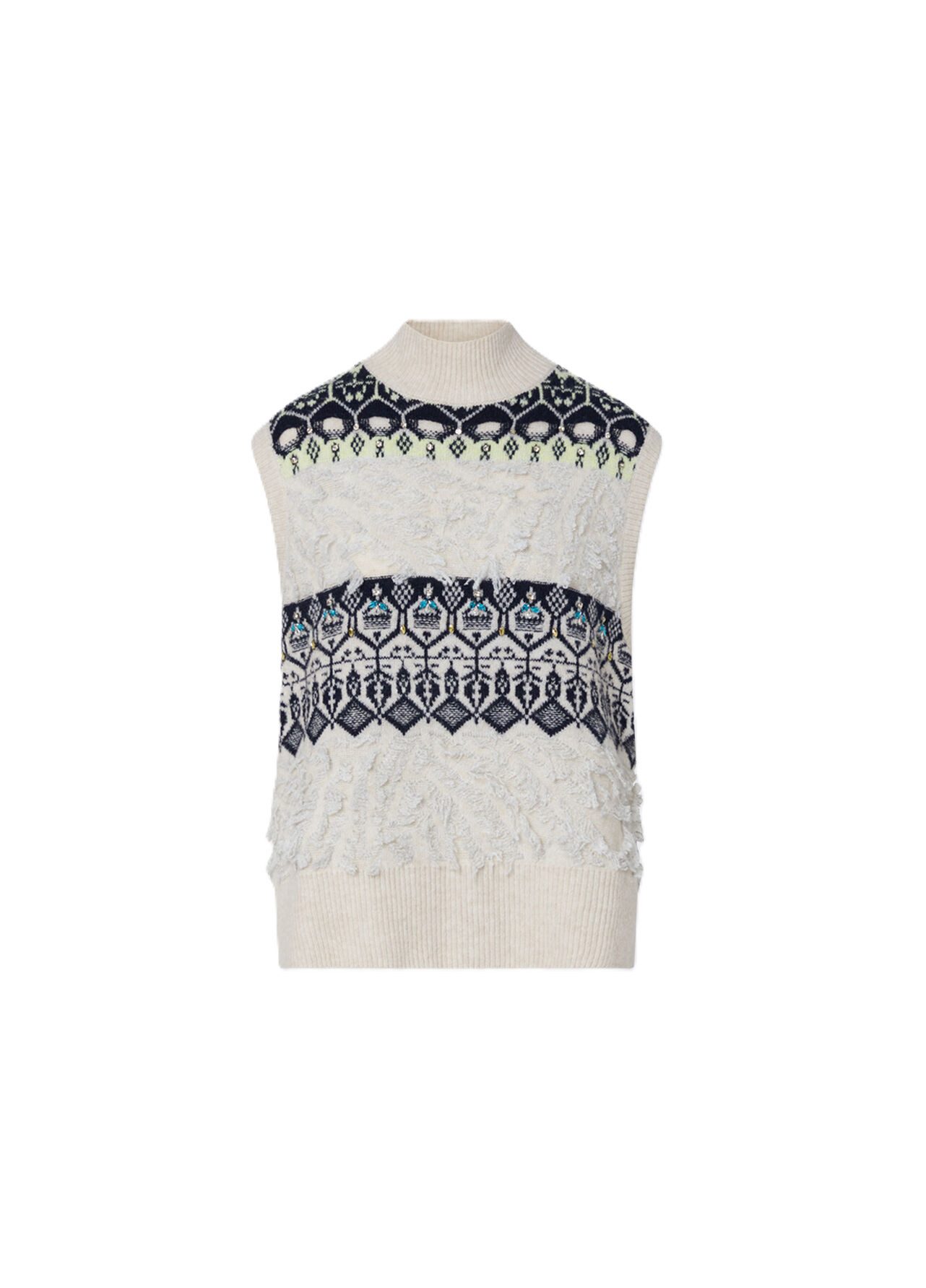 Liu Jo Kurzweste GILET MAGLIA FANTASY JACQUARD - modische Strickweste