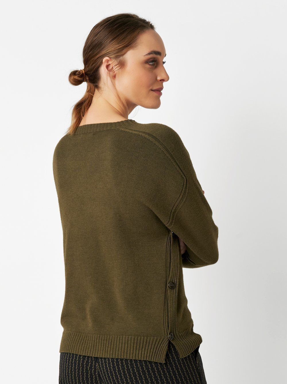 TONI Strickpullover Ginette mit seitlicher Knopfleiste