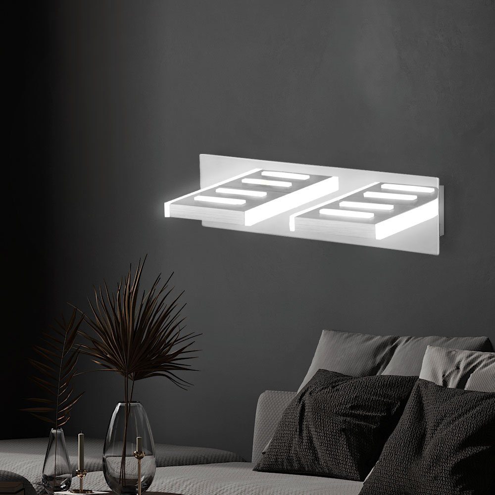 etc-shop LED Wandleuchte, Lampe LED-Leuchtmittel Chrom fest Leuchte Wand Warmweiß, Acryl verbaut, 10 Watt LED Esszimmer Beleuchtung