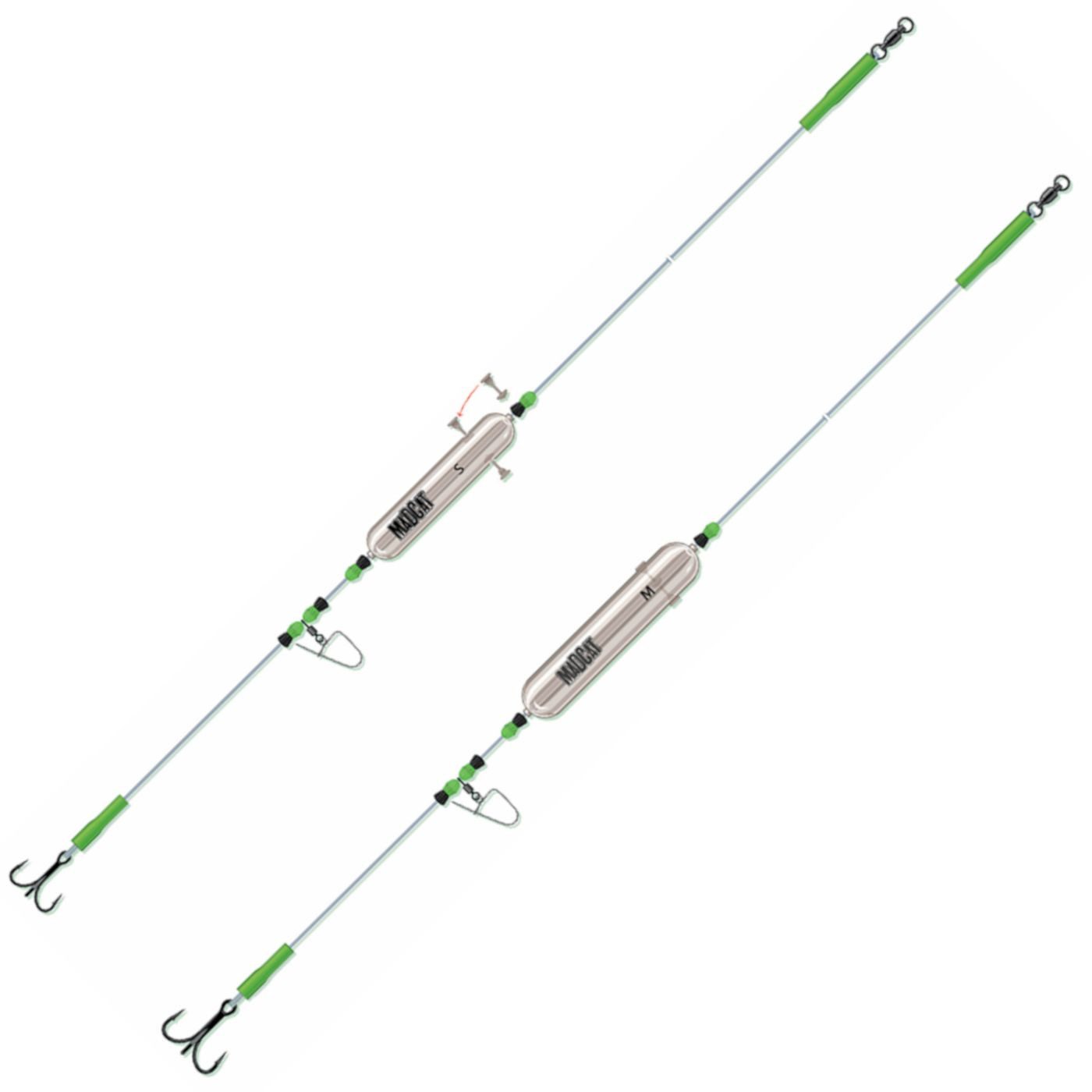 MADCAT Vorfachschnur Madcat Adjustable River Rigs Nose Clip 250cm 1,30mm - Wallervorfach, 0 m Länge, (1-St)