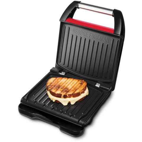 George Foreman Kontaktgrill Steel Familiy Fitnessgrill Rot 25040-56, 1650 W