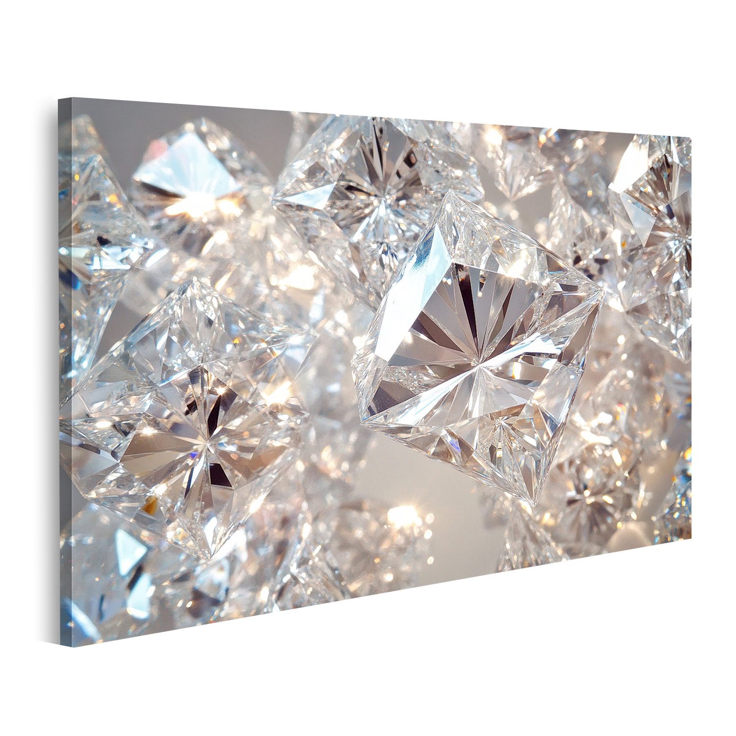 islandburner Leinwandbild, Funkelnde Diamanten in Nahaufnahme günstig online kaufen