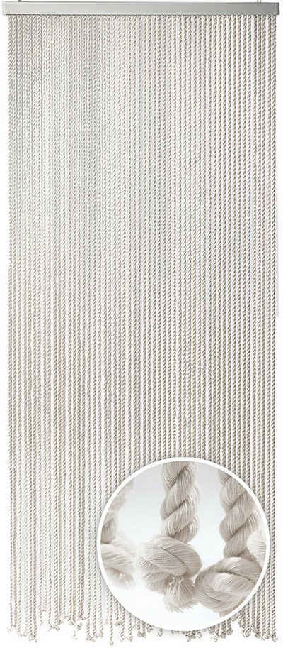 Türvorhang Seilvorhang MARITIM weiß 90 cm, Kobolo, Ösen (1 St), transparent