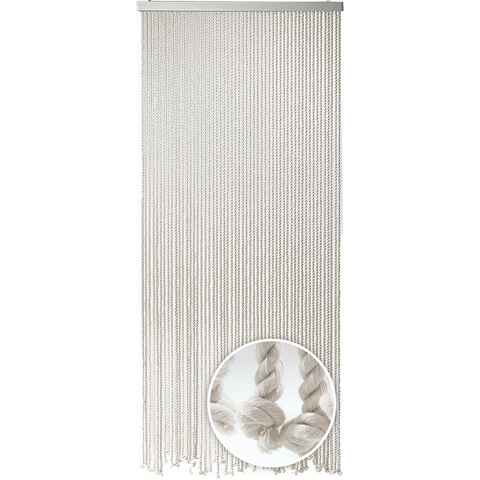 Türvorhang Seilvorhang MARITIM weiß 90 cm, Kobolo, Ösen (1 St), transparent