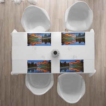 Platzset, Waschbare Stoff Esszimmer Küche Tischdekorations Digitaldruck, Abakuhaus, (4-teilig, 4 Teilig-St., Set aus 4x), Natur Canadian Mountains