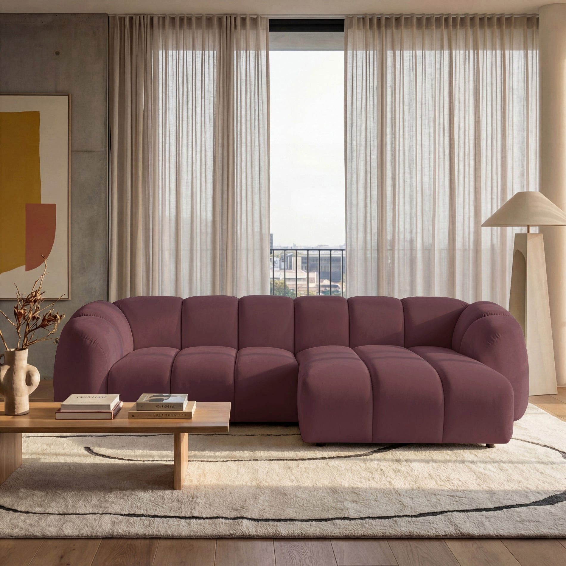 Selsey Ecksofa MILMA, Ecksofa Millma, L-Form, rechts, Rosa