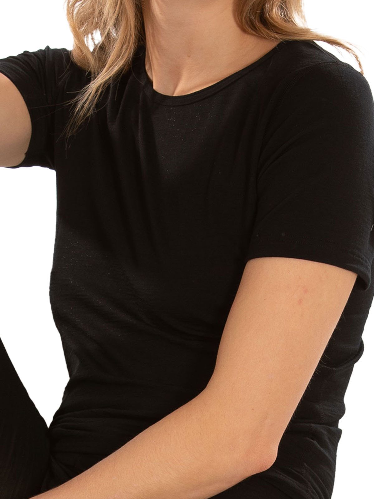 Pompadour Unterhemd Shirt 1/4 Arm Merino Wolle (Stück, 1-St) -