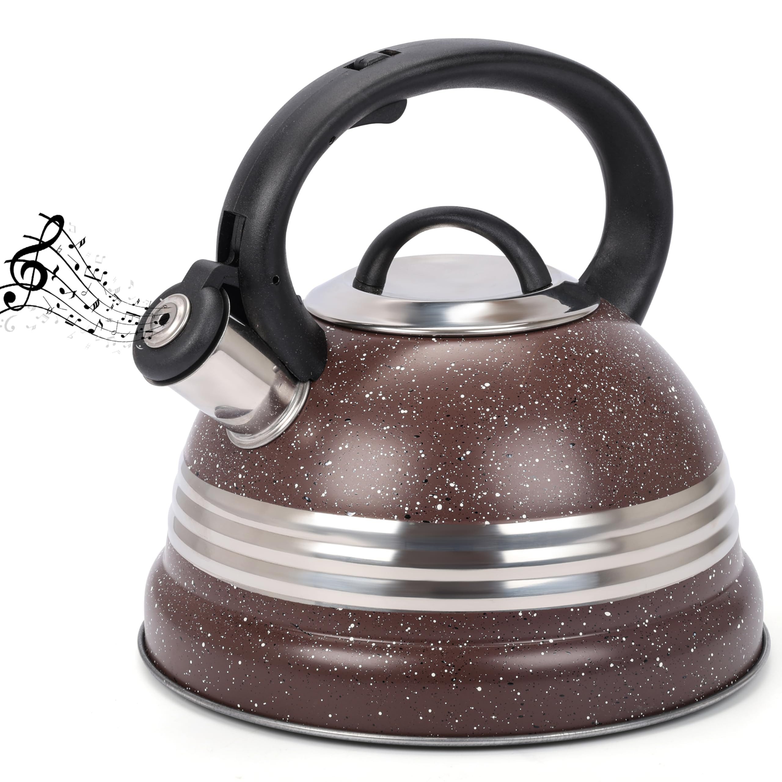 Wasserkocher Belle Vous Brauner Pfeifkessel - 3L Teekanne für den