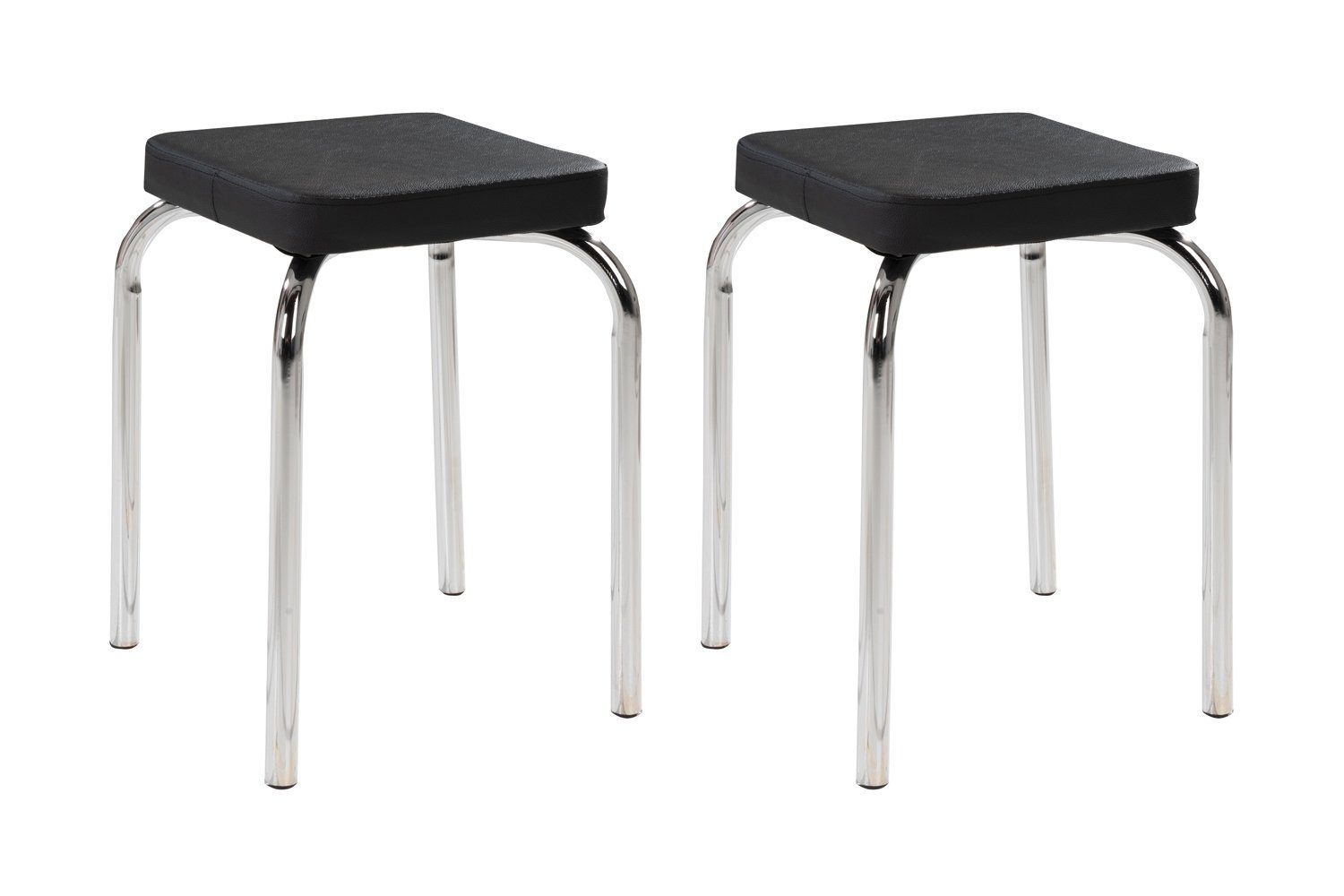 HAKU Sitzhocker Stapelhocker PIK, 2er Set, Schwarz, Kunstleder, stapelbar günstig online kaufen