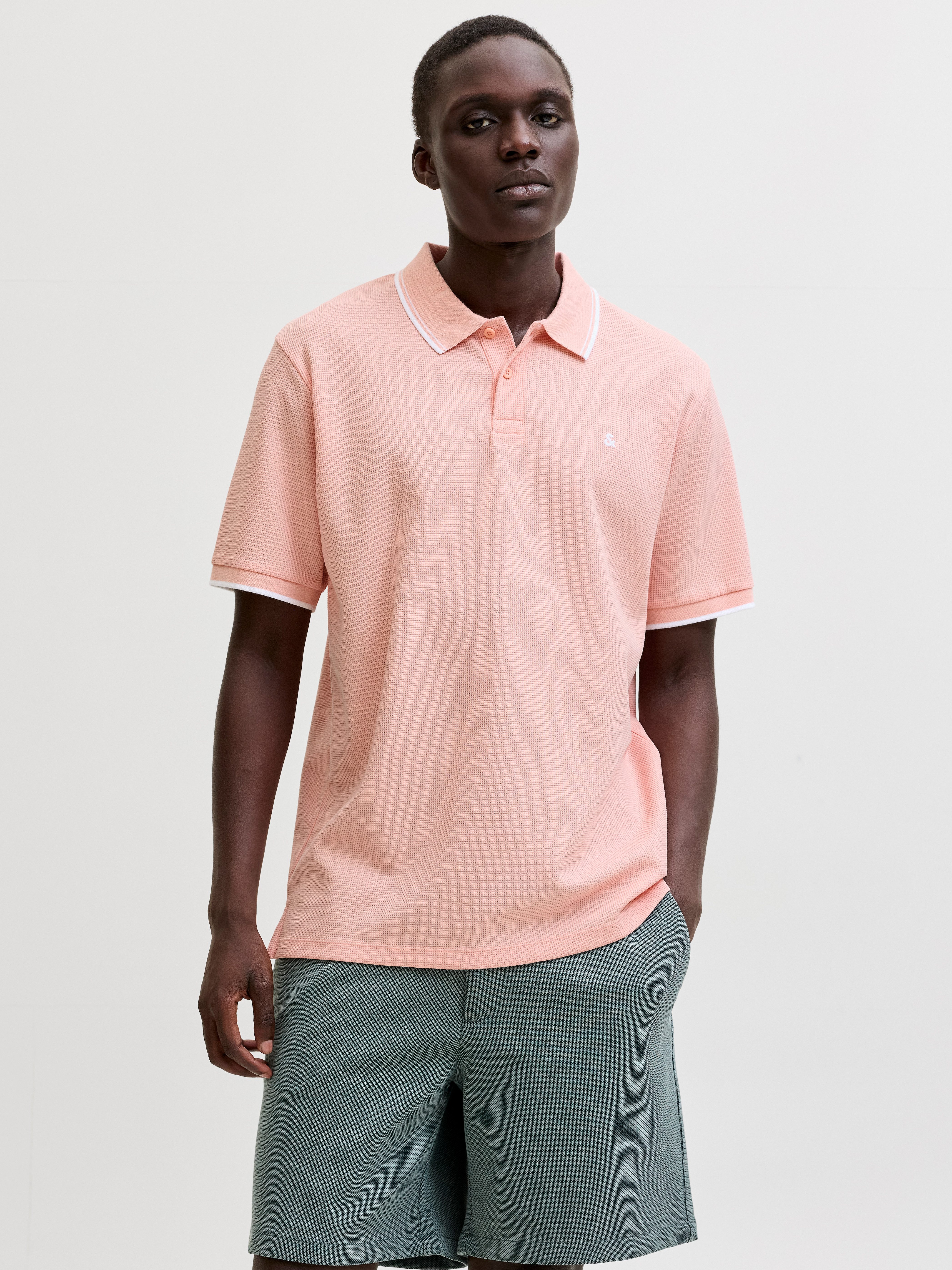 Jack & Jones Poloshirt JJEAUSTIN POLO SS NOOS Materialmix, regular fit