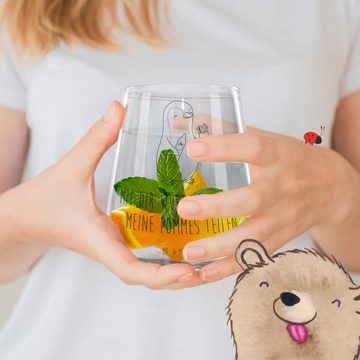 Mr. & Mrs. Panda Cocktailglas Pinguin Pommes - Transparent - Geschenk, Freund, Mitbringsel, Heirats, Premium Glas, Personalisierbar