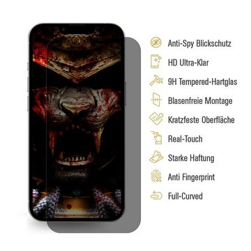 Protectorking Schutzfolie 1x Blickschutz 9H Panzerhartglas für iPhone 14 Pro ANTI-SPY PRIVACY, (1-Stück), Displayschutz, Schutzglas ANTI-SPY PRIVACY BLICKSCHUTZ 9H Härte