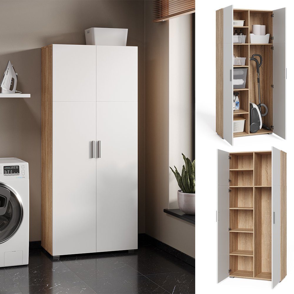 Vicco Aktenschrank Ingo, Weiß/Sonoma, 80 x günstig online kaufen