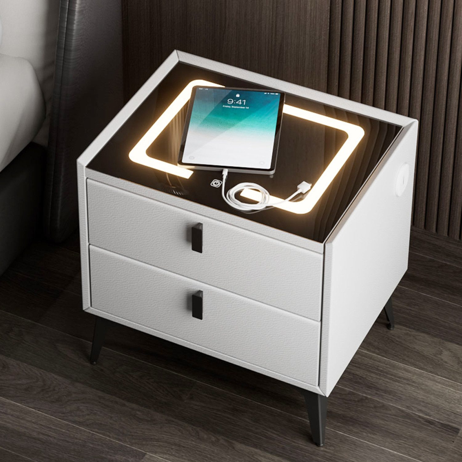 oyajia Nachttisch (2-St) Nachttische mit LED-Licht, günstig online kaufen