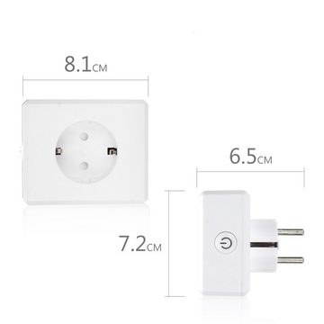 Clanmacy WLAN-Steckdose Smart Steckdose Sockel Plug Socket Switch Wifi für Google Home, 1-St.