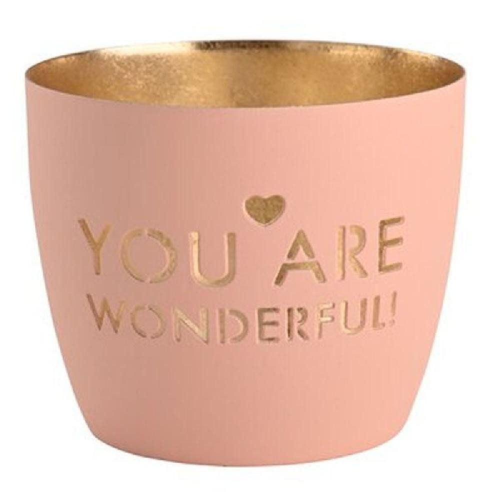 Giftcompany Kerzenhalter Windlicht Madras You are Wonderful Pastellrosa Gol günstig online kaufen