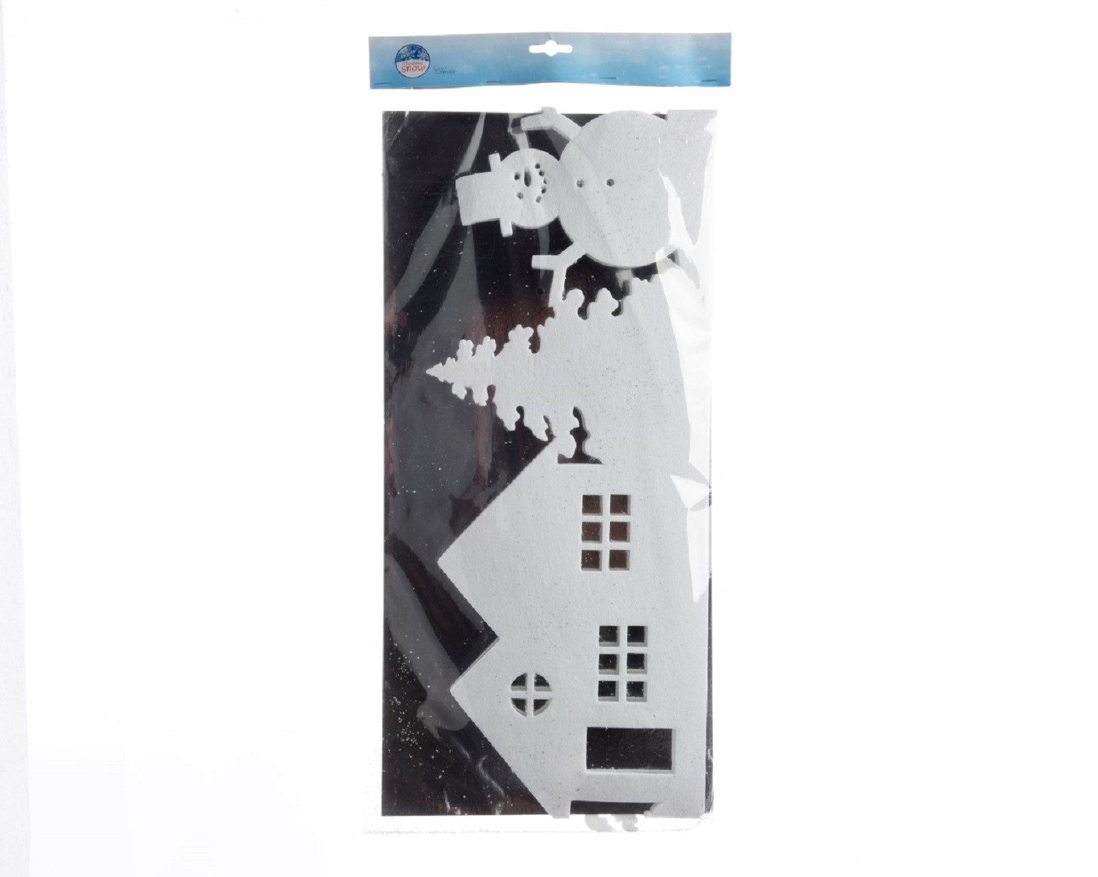 Kaemingk Fensterdekoration Fensterbild Haus Baum Weihnachten Weiß Fensterdeko 1 m