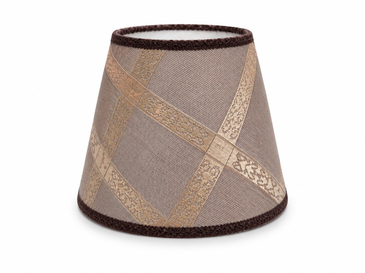 JVmoebel Lampenschirm Vintage Jacquard Lampenschirm Braun-Beige 30x21 cm Sofort, Eleganter Jacquard-Lampenschirm im Vintage-Stil mit Bordüre