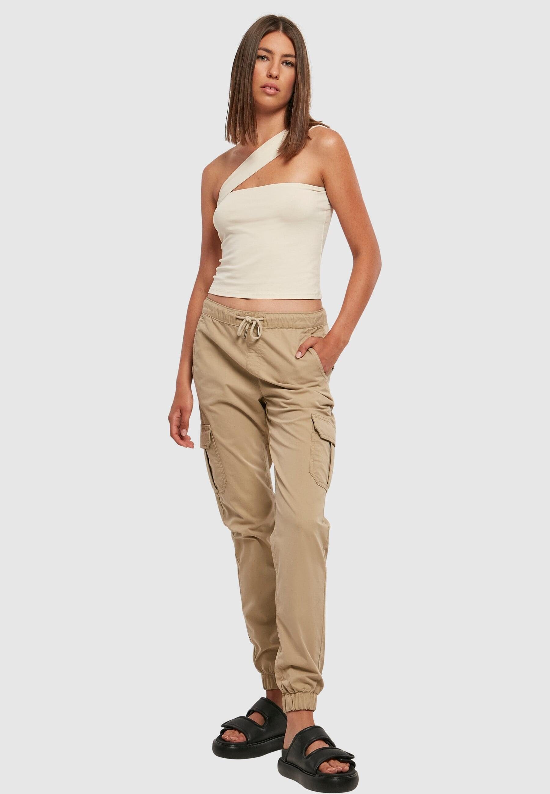 URBAN CLASSICS Cargohose High Damen Pants Ladies Jogging Cargo unionbeige Waist (1-tlg)