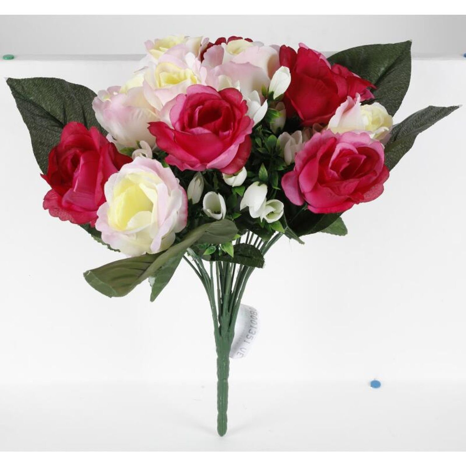 Kunstpflanze Rosenstrauß Dekoration BURI Pflanzenstrauch, Wohnen Kunstblumen Künstlicher