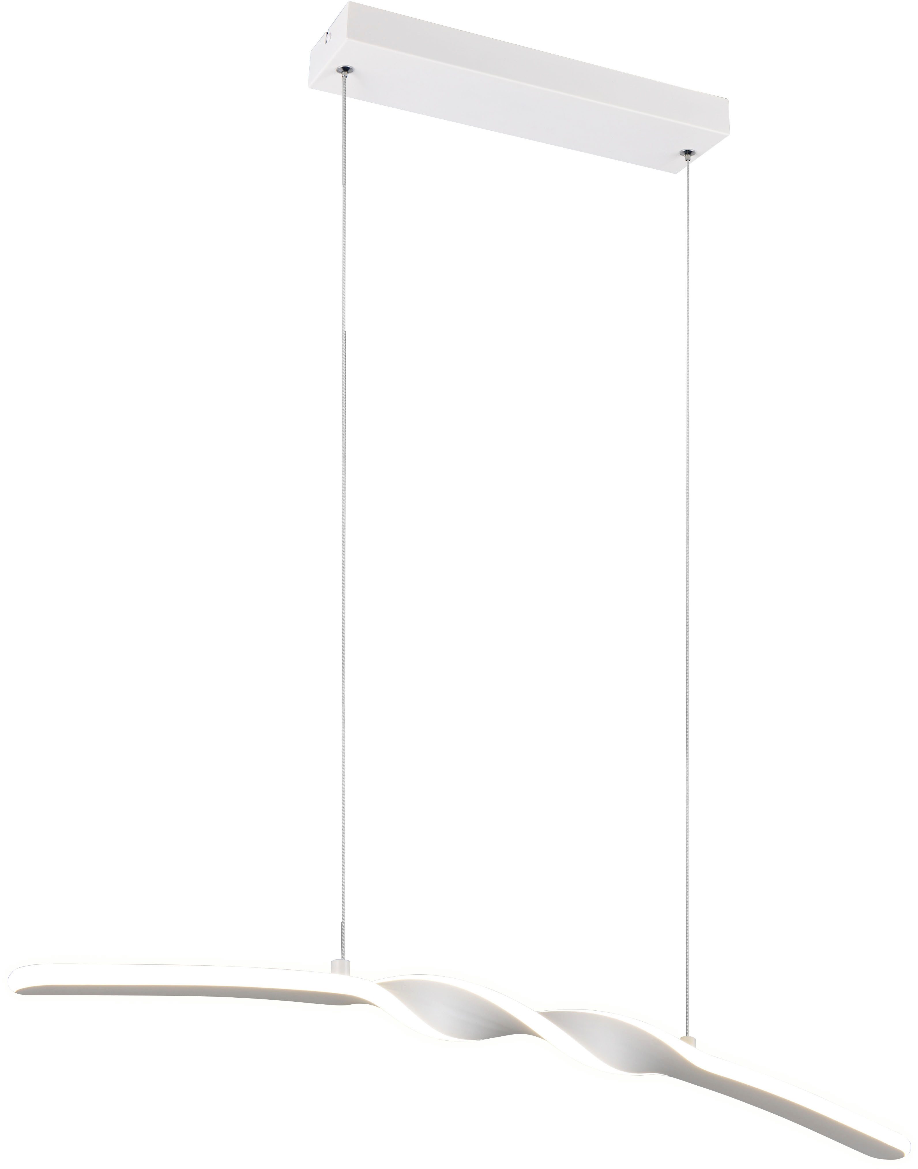 Reality Leuchten LED Pendelleuchte GINKO, Hängeleuchte LED 18W 2100 Lumen 4000K kaltweiß, LED fest integriert, Kaltweiß, Hängelampe Esszimmer, höhenverstellbar bis max 150cm, Breite 79 cm