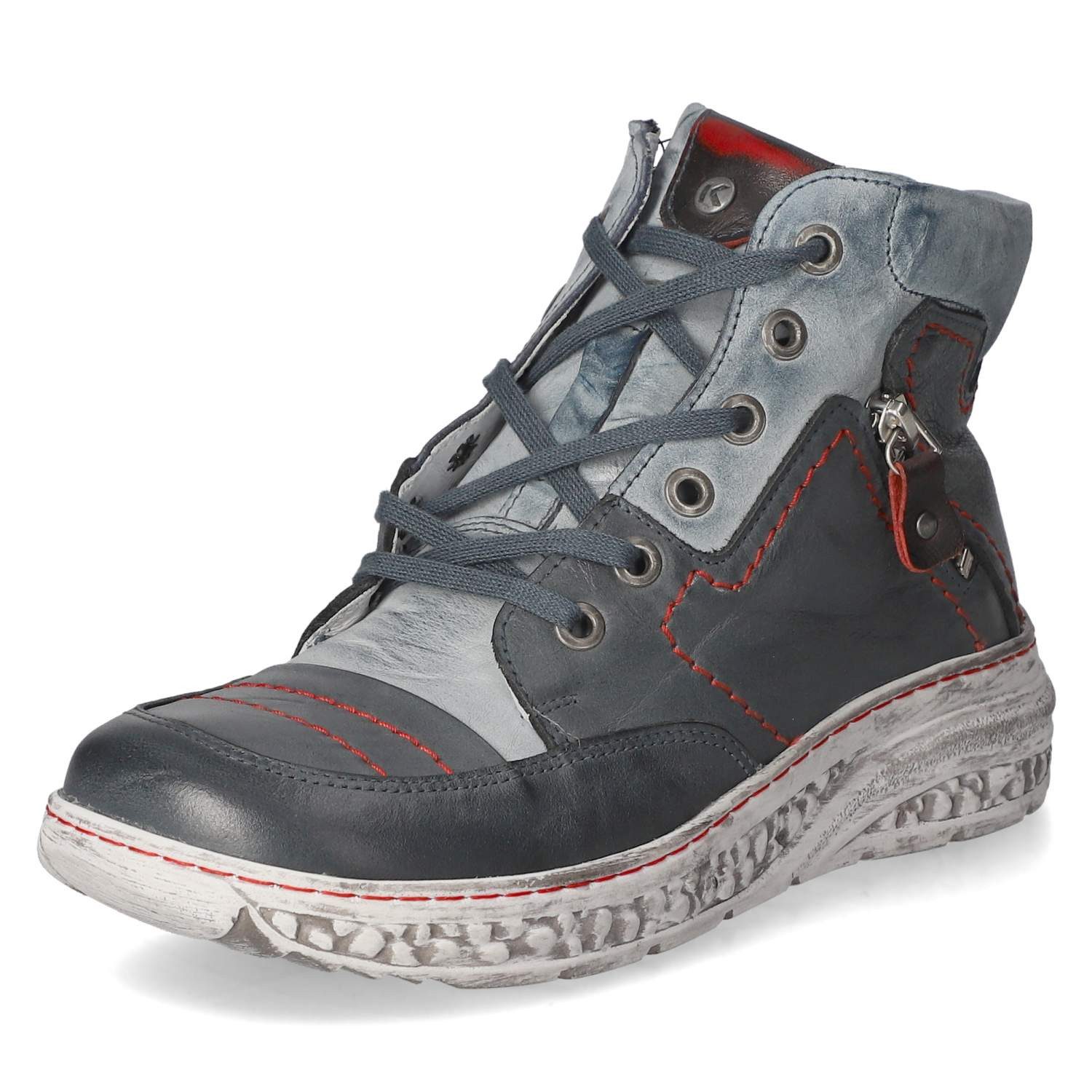 KRISBUT Krisbut 3298-4 PO Damen Glattleder blau Schnürstiefel günstig online kaufen