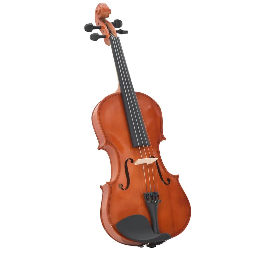 furnicato Violine 4/4 Naturholz 59x21 cm mit Bogen und Softbox