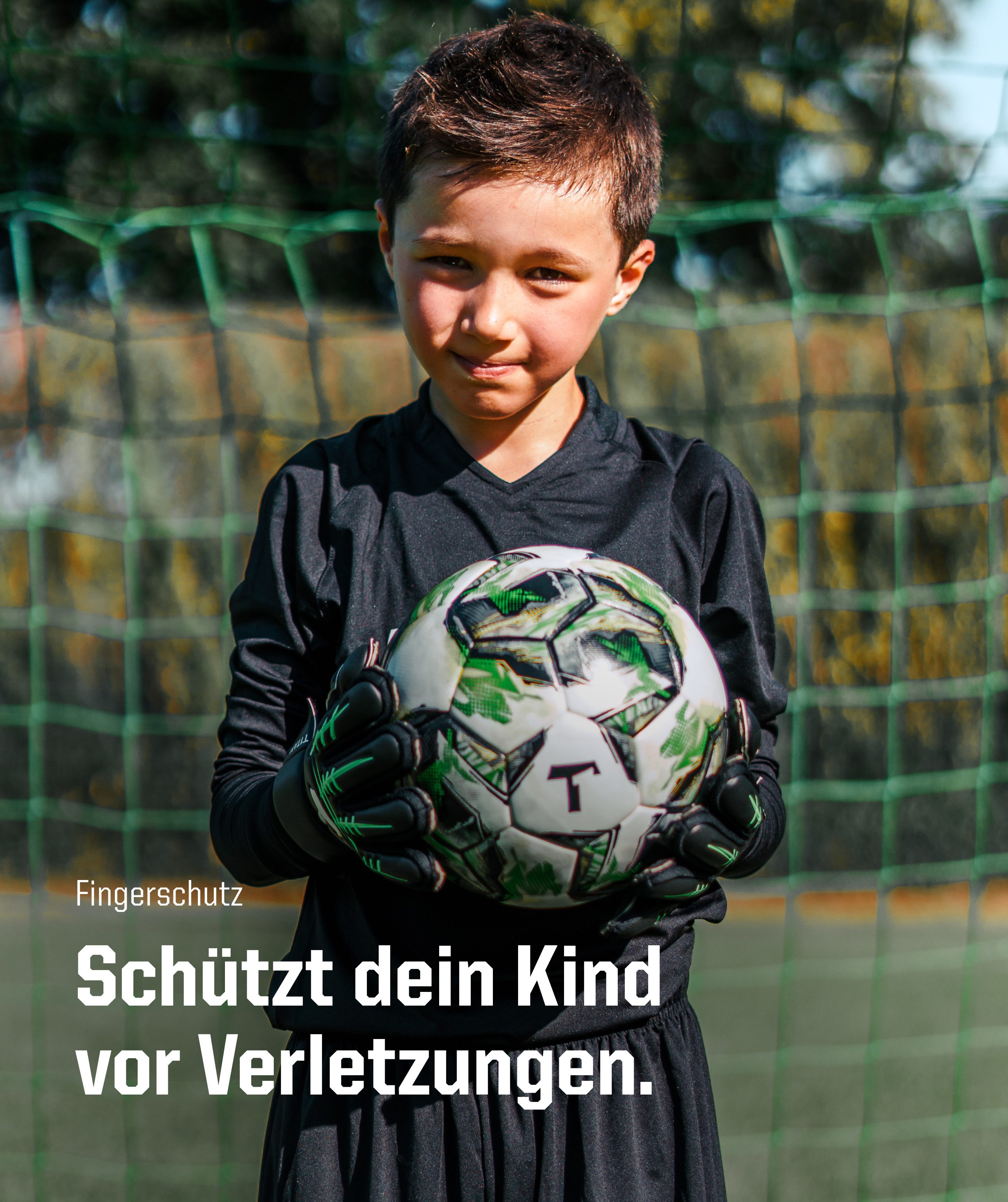 T1TAN Torwarthandschuhe Kinder, Fingerschutz, Fluo BEAST Junior, Größe 6-11