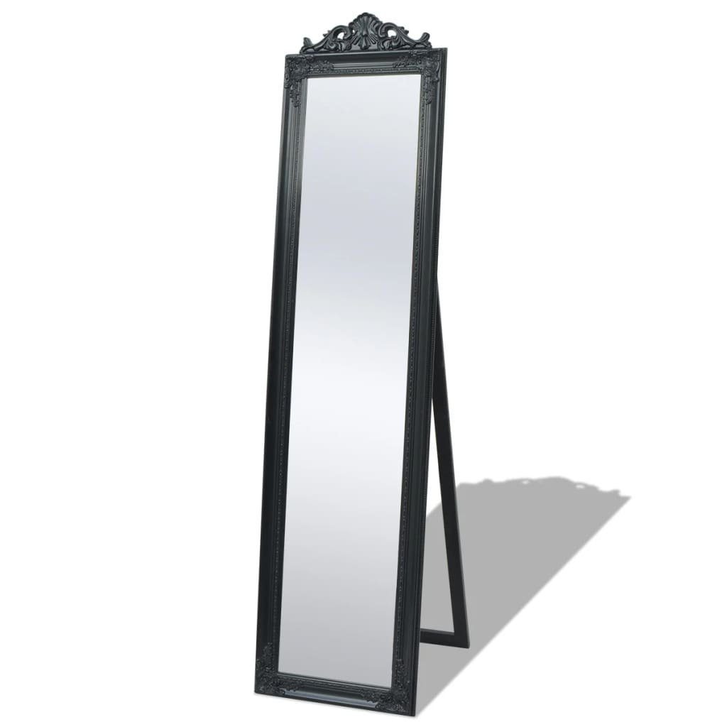 furnicato Wandspiegel Standspiegel im Barock-Stil 160x40 cm Schwarz