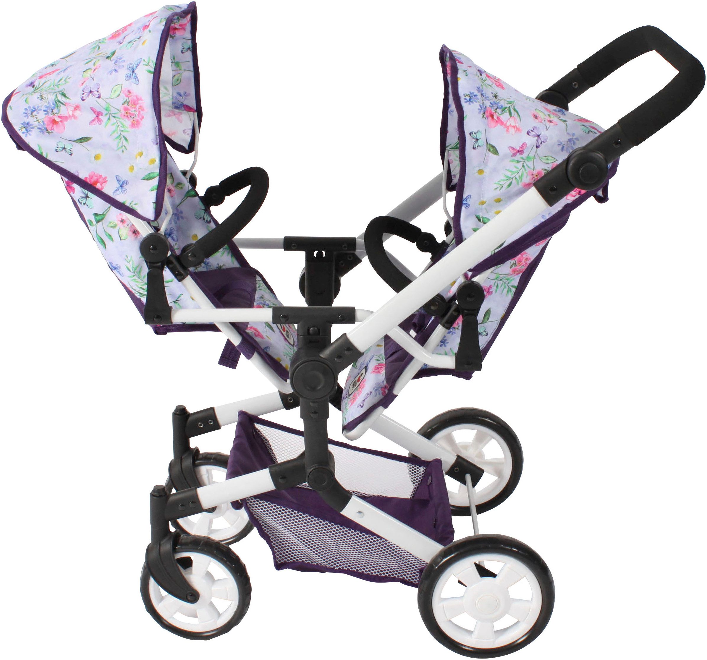 CHIC2000 Puppen-Zwillingsbuggy Linus Duo, mit zwei abnehmbaren, bis in Liegeposition verstellbaren Sportsitzen