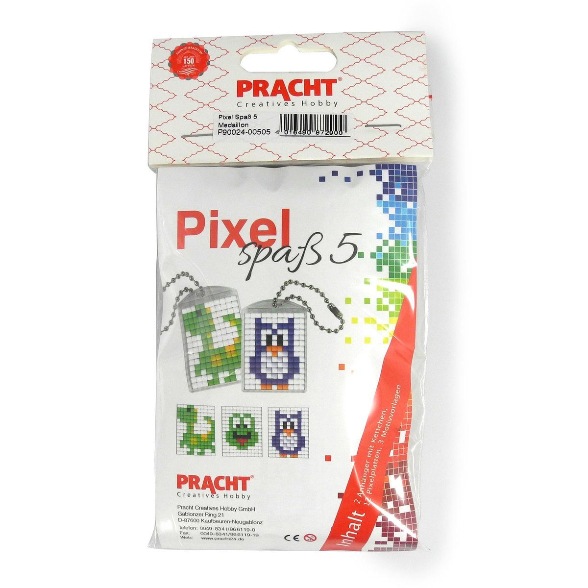 Pracht Malen nach Zahlen PRACHT Pixel Spaß Nr. 5 klein 2 Medaillons mit Kette