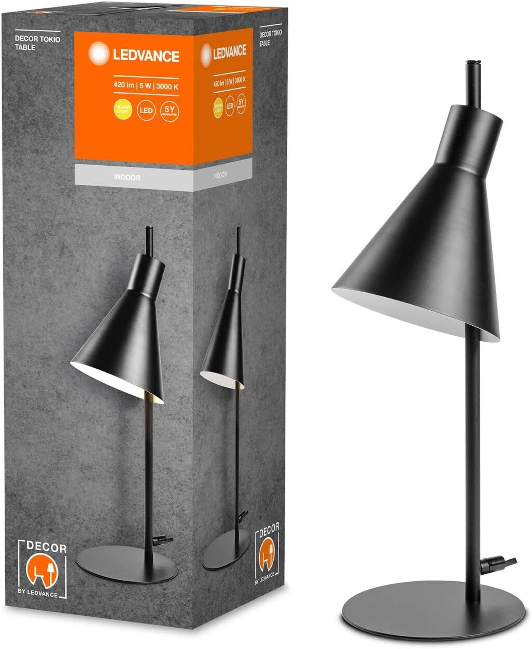 Ledvance LED Wandleuchte Ledvance DECOR Tokio Wall Wandleuchte, schwarz, 5W, 420lm, Warmweiß, Energieeffizient