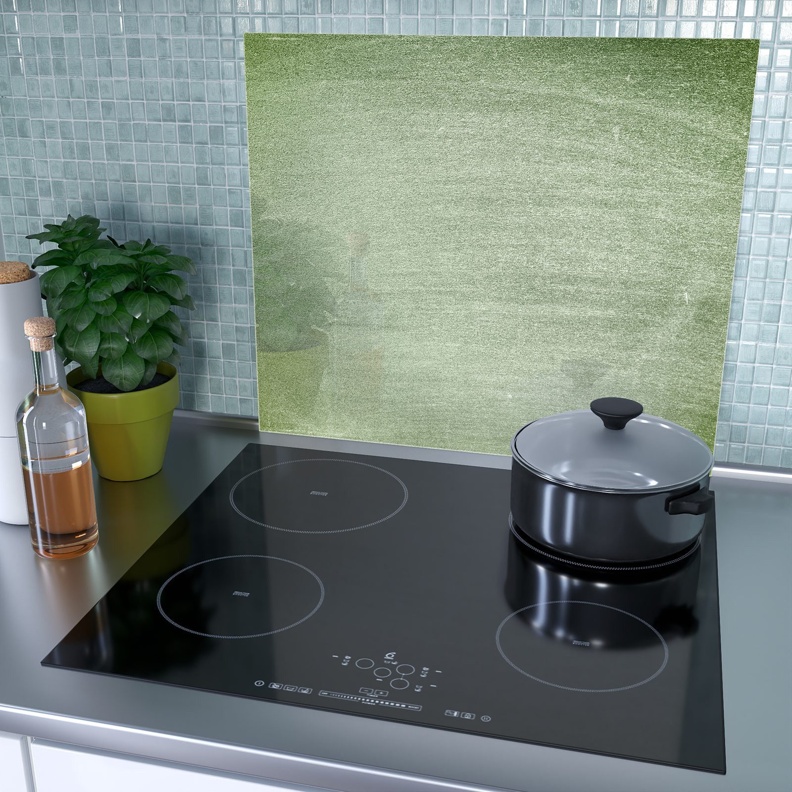Primedeco Herd-Abdeckplatte Herdabdeckplatte Spritzschutz aus Glas Grobe Strukturen, Glas, (1 tlg)