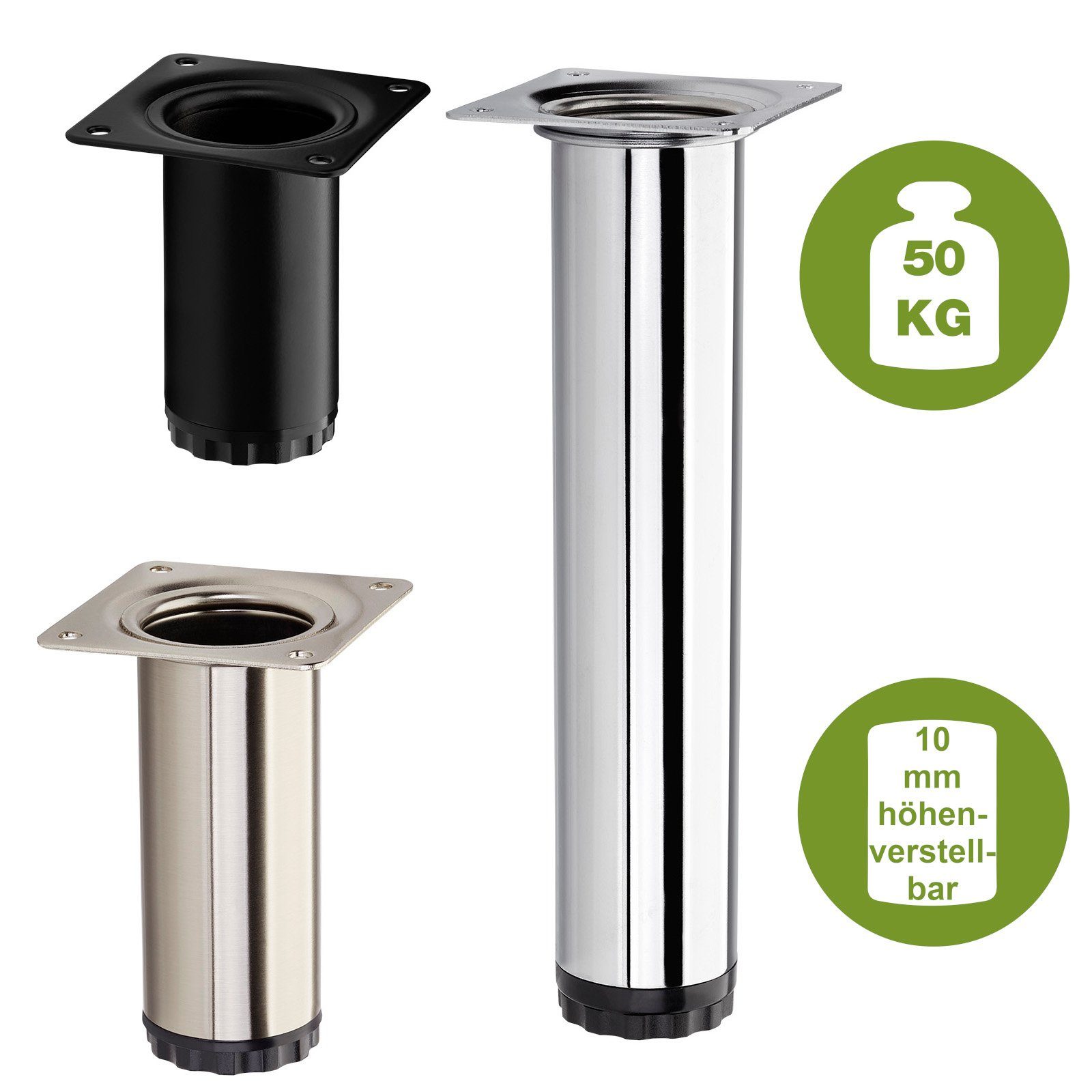 SO-TECH® Möbelfuß Möbelfuß BRAVO Höhe: 50 - 200 mm belastbar 50 kg - verschied