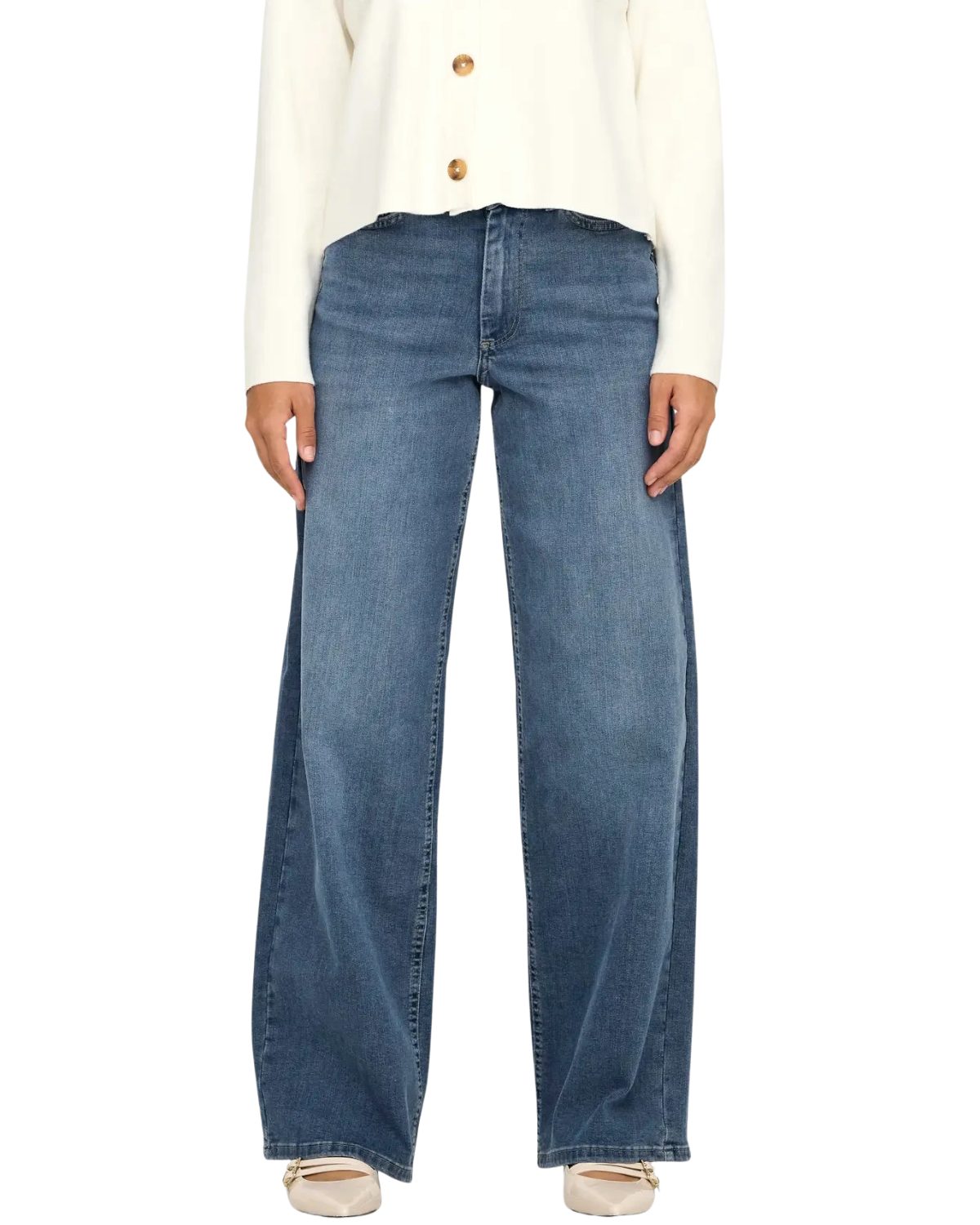 ONLY Weite Jeans Moderne Wide-Fit-Jeans mit hohem Bund und geradem Bein