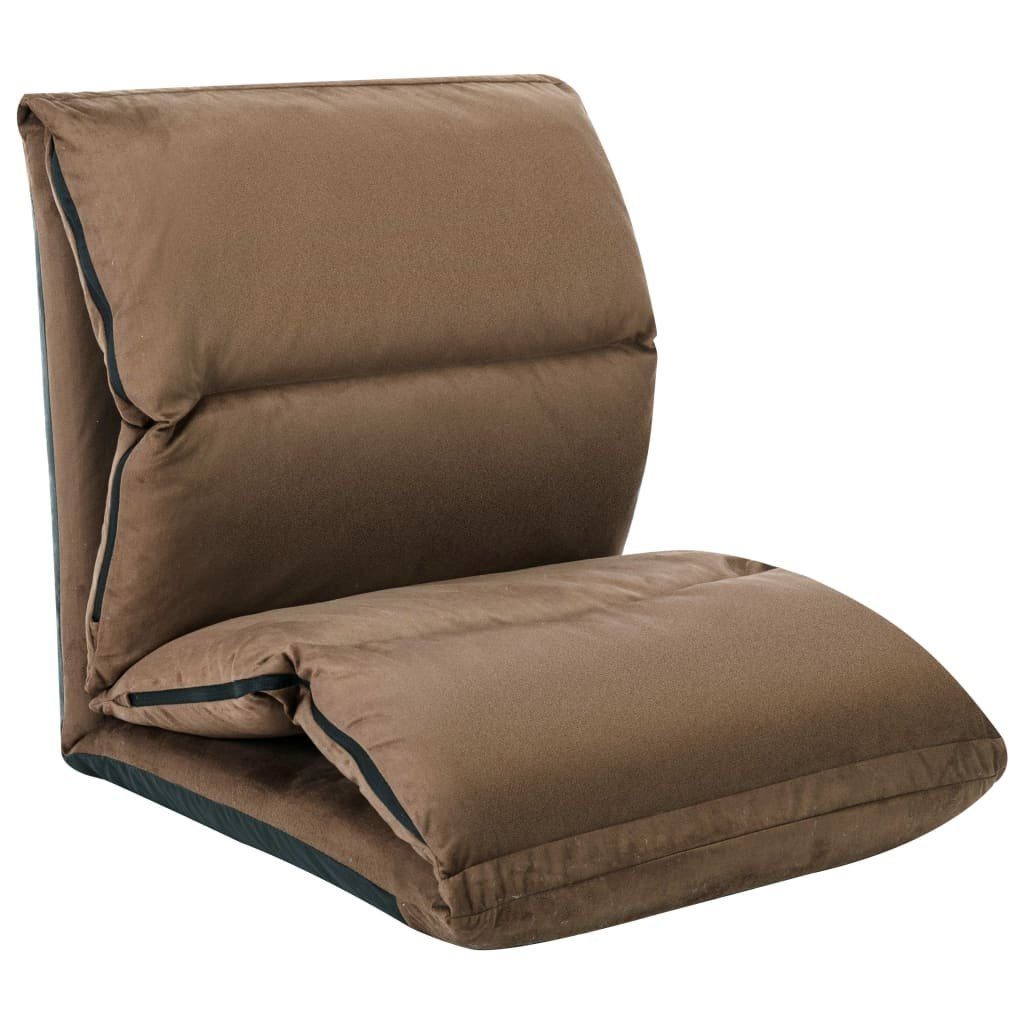 vidaXL Chaiselongue Bodenstuhl Faltbar Taupe Mikrofaser, 1 Teile