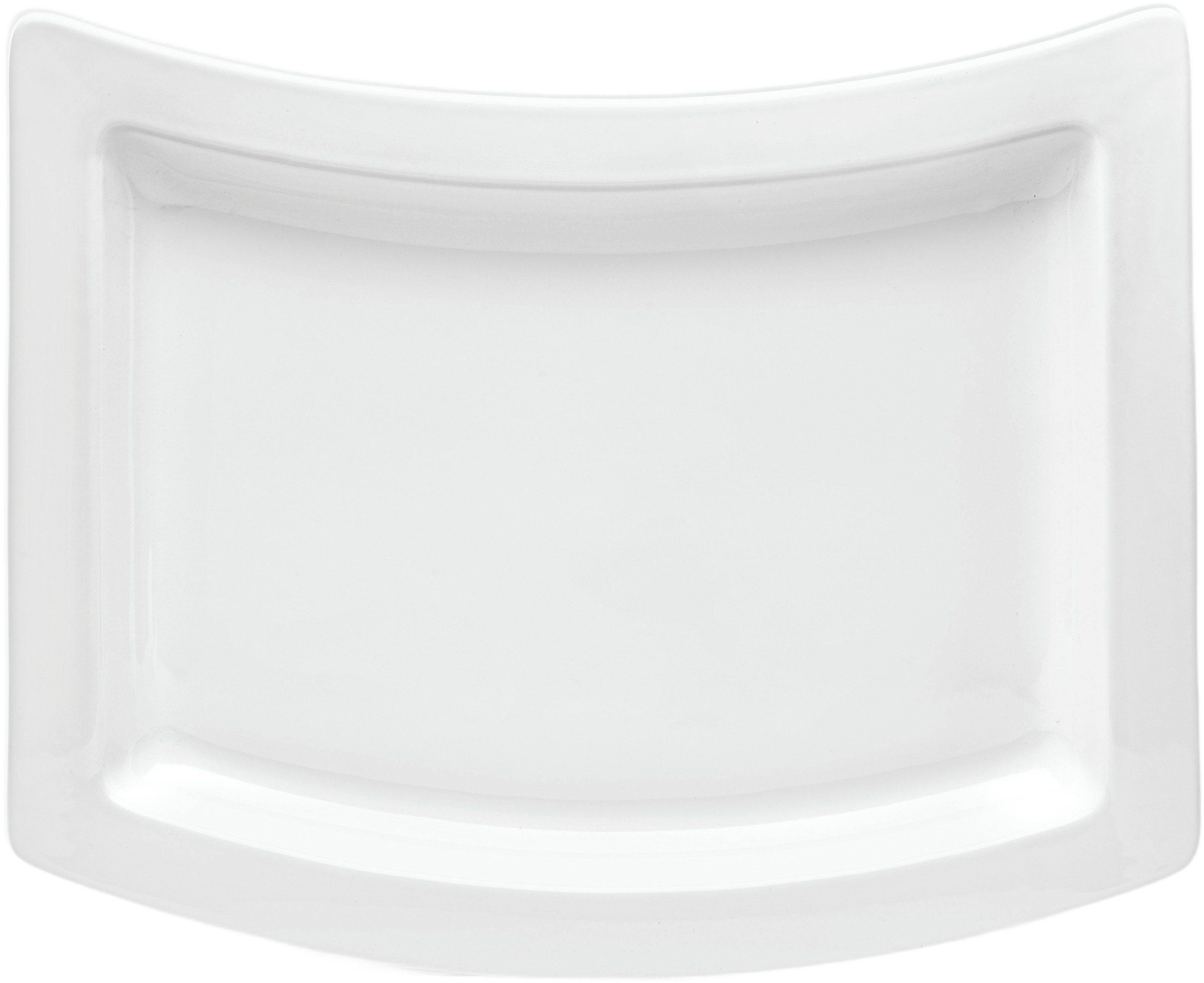 van Well Servierplatte Platte curved, 31 cm, 1 Stück, Steingut, (1-tlg), spülmaschinen- und mikrowellengeeignet