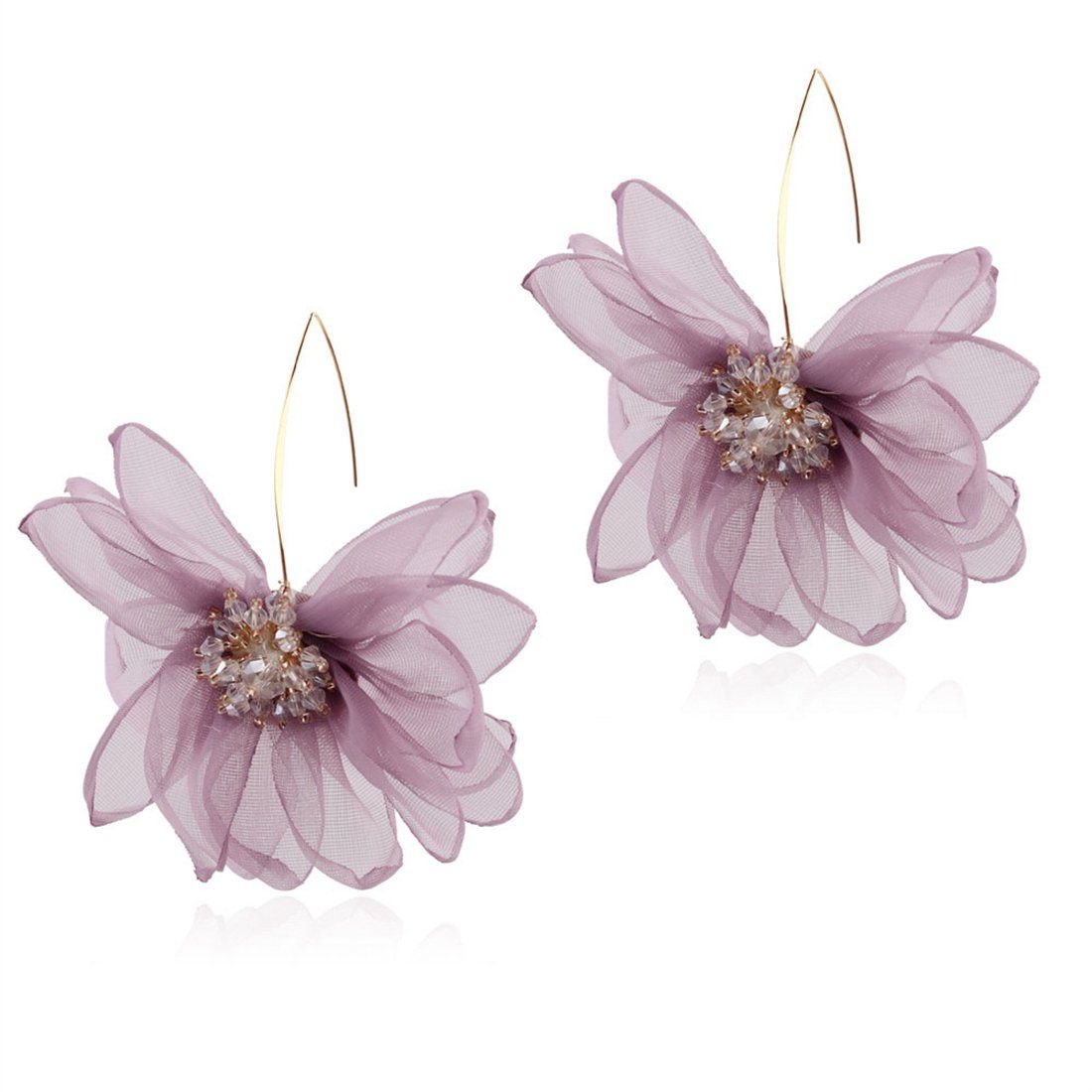 YOOdy~ Paar Ohrhänger Ohrringe damen Blütenblatt Ohrstecker schmuck Temperament ohrhänger (1-tlg) Lila