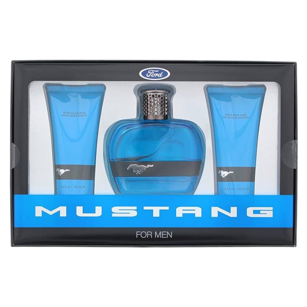 MUSTANG Eau de Toilette Blue Geschenkset EDT + Aftershave Balsam + Haar- & Körperwäsche